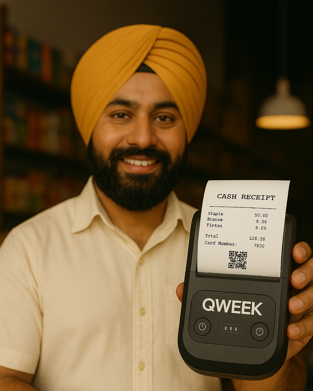 Happy Qweek customer using POS system
